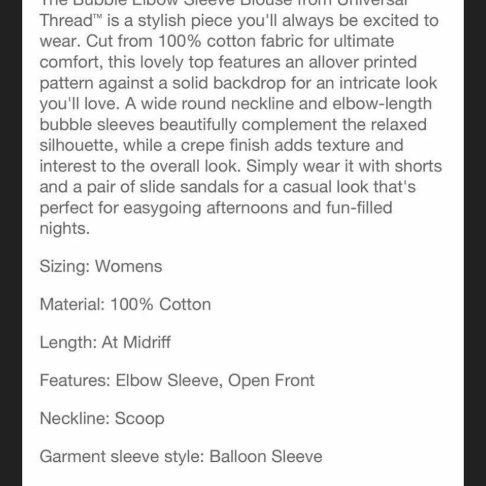 Universal Thread Elbow sleeve blouse - Picture 6 of 6